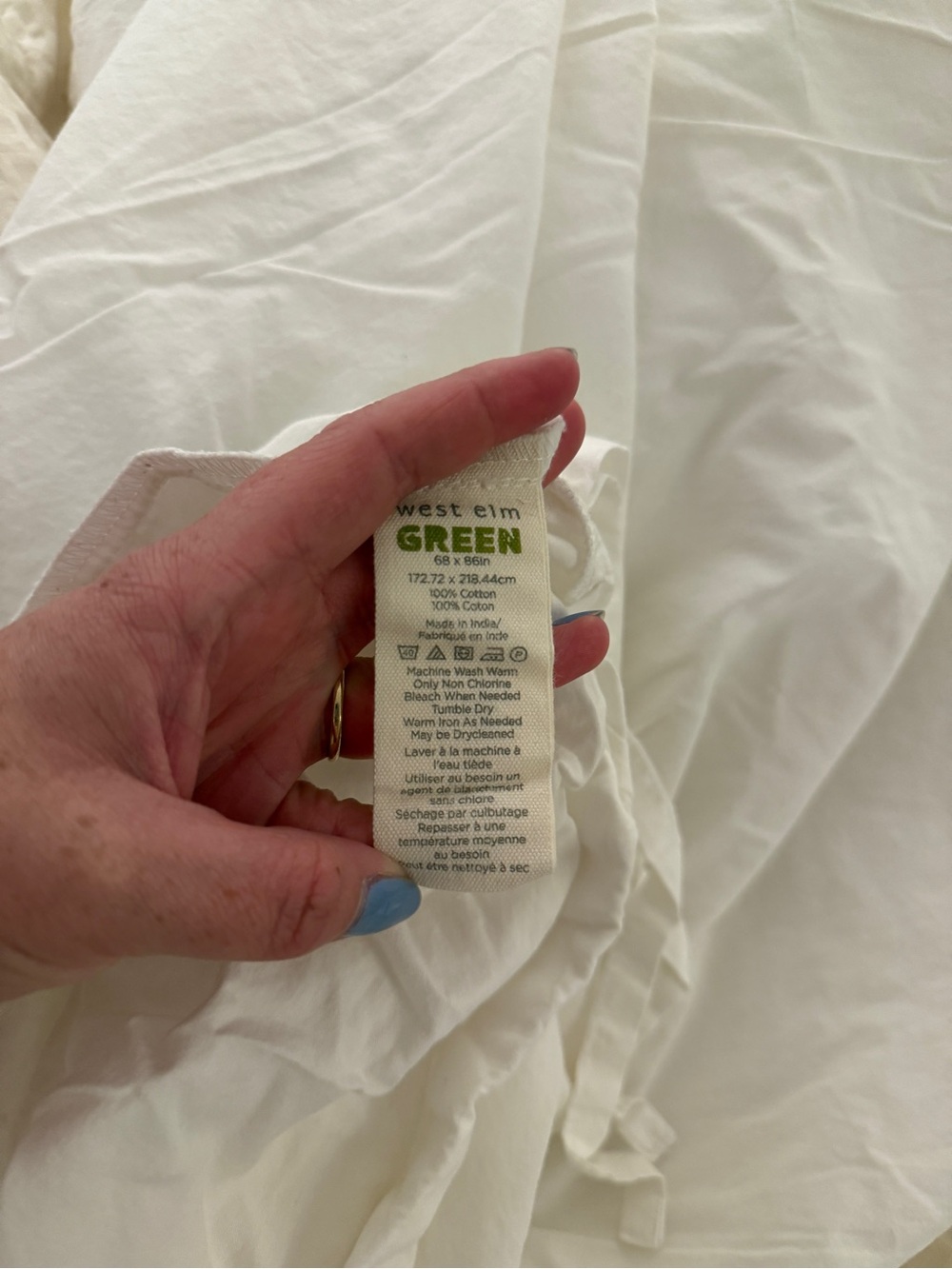 West Elm Cotton Pintuck Duvet Cover – Twin/Twin XL, White - Picture 4 of 7